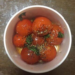 トマトと青じその炒め物